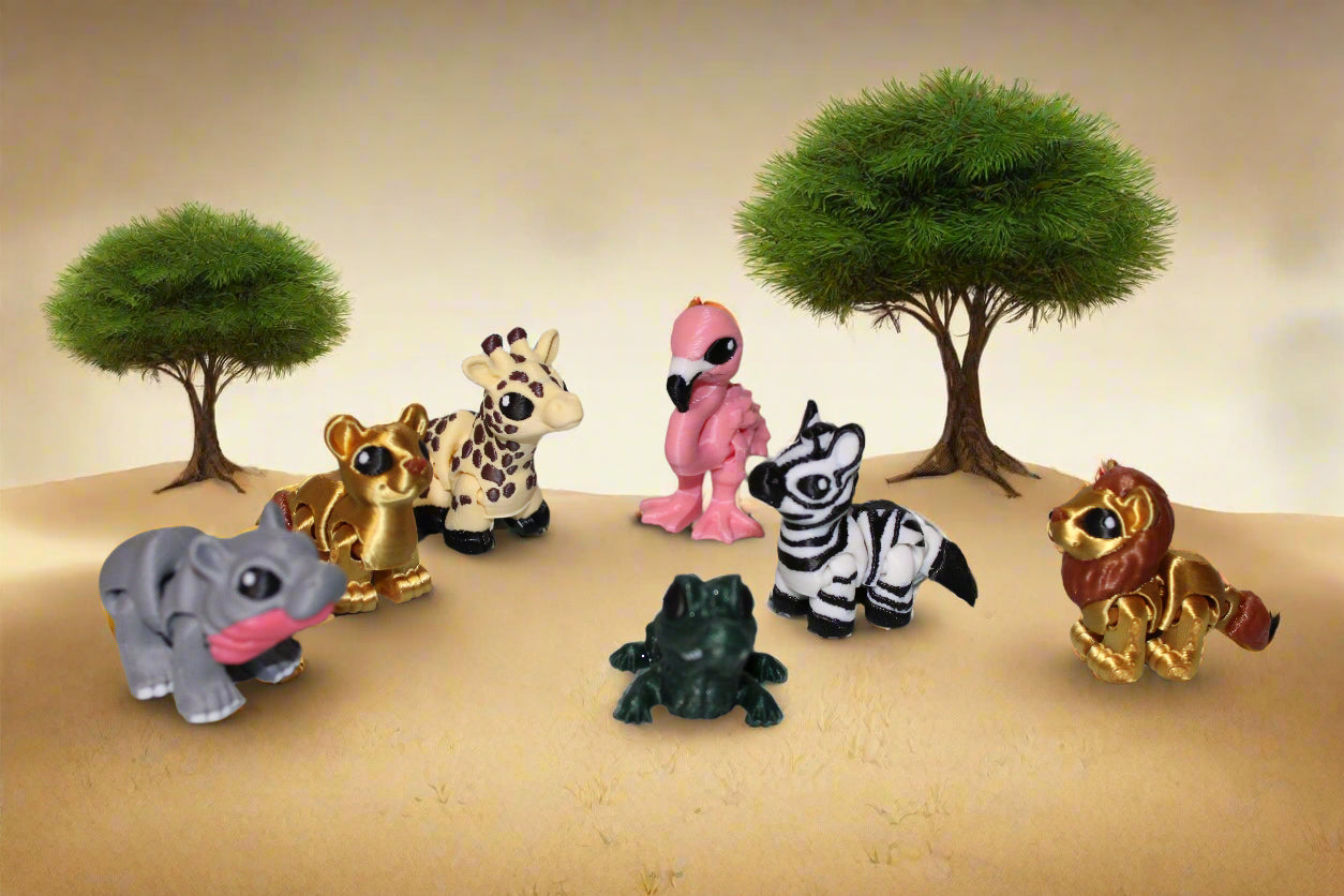 2 inch Safari Hatchlings 3D Printed Articulated Figurine - Wonderland 3D Printing