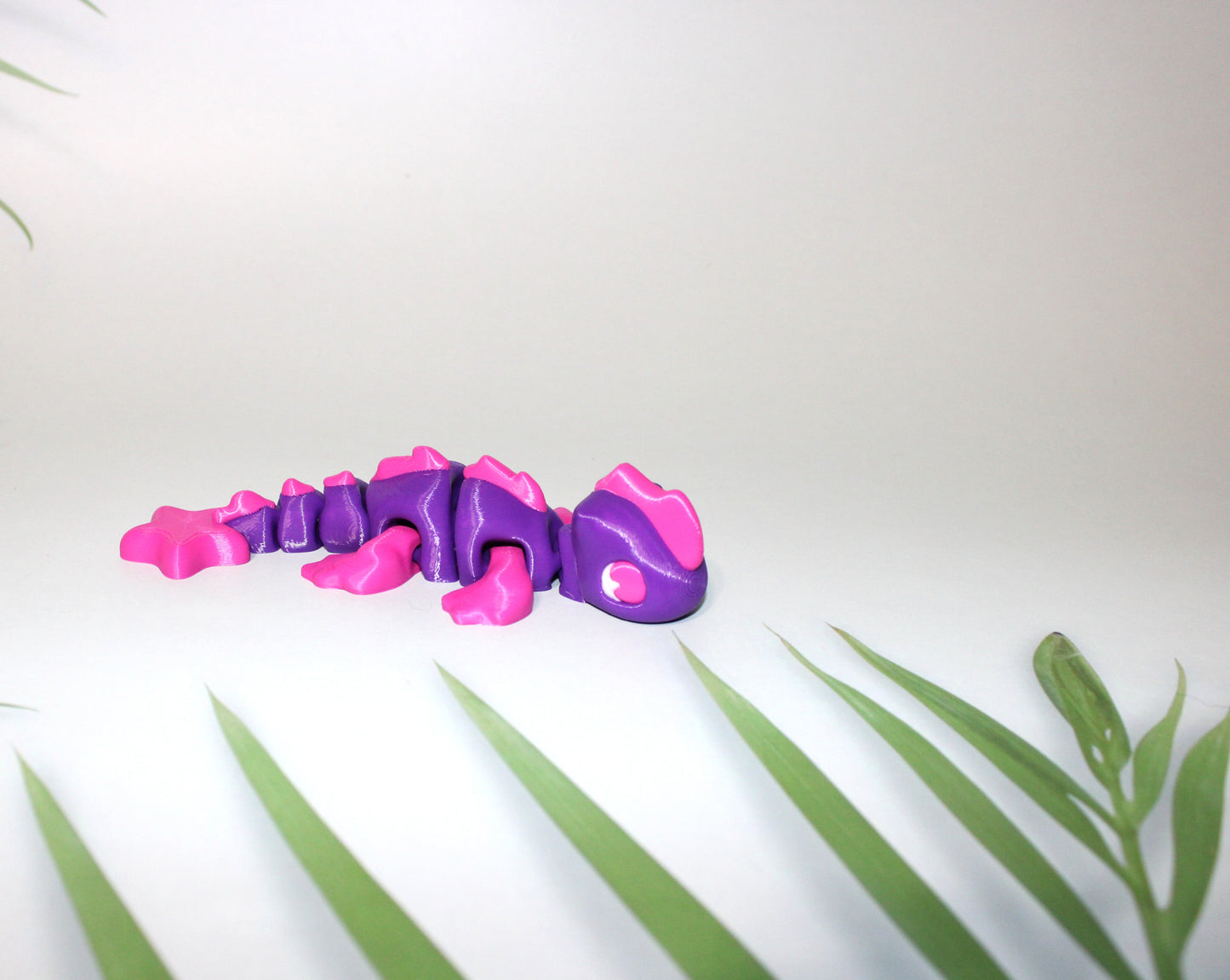 2 Pack Flexi Dino's: Lochi and Velociraptor Flexi-5-6 inches Long-Full Color 3D Printed Articulated Fidget Toy - Wonderland 3D Printing