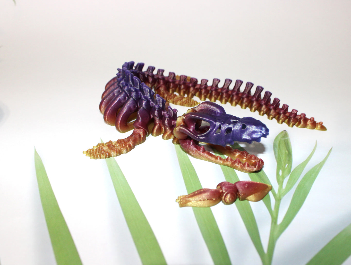 Mosasaurus and little squid accessory-13 inches Long-3d Printed Articulated Flexi Fidget - Wonderland 3D Printing