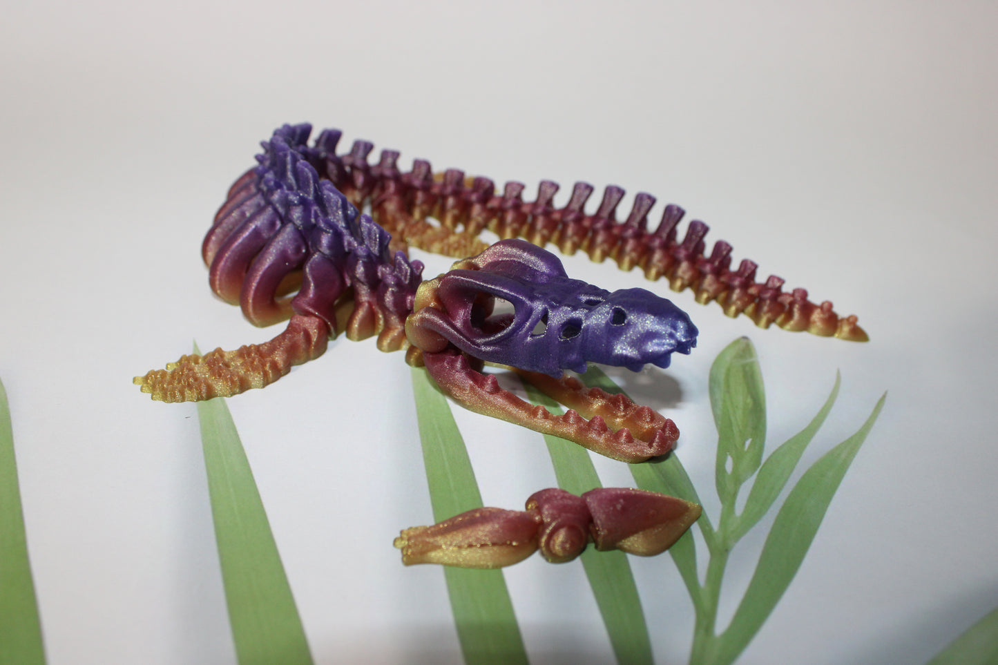 Mosasaurus and little squid accessory-13 inches Long-3d Printed Articulated Flexi Fidget - Wonderland 3D Printing