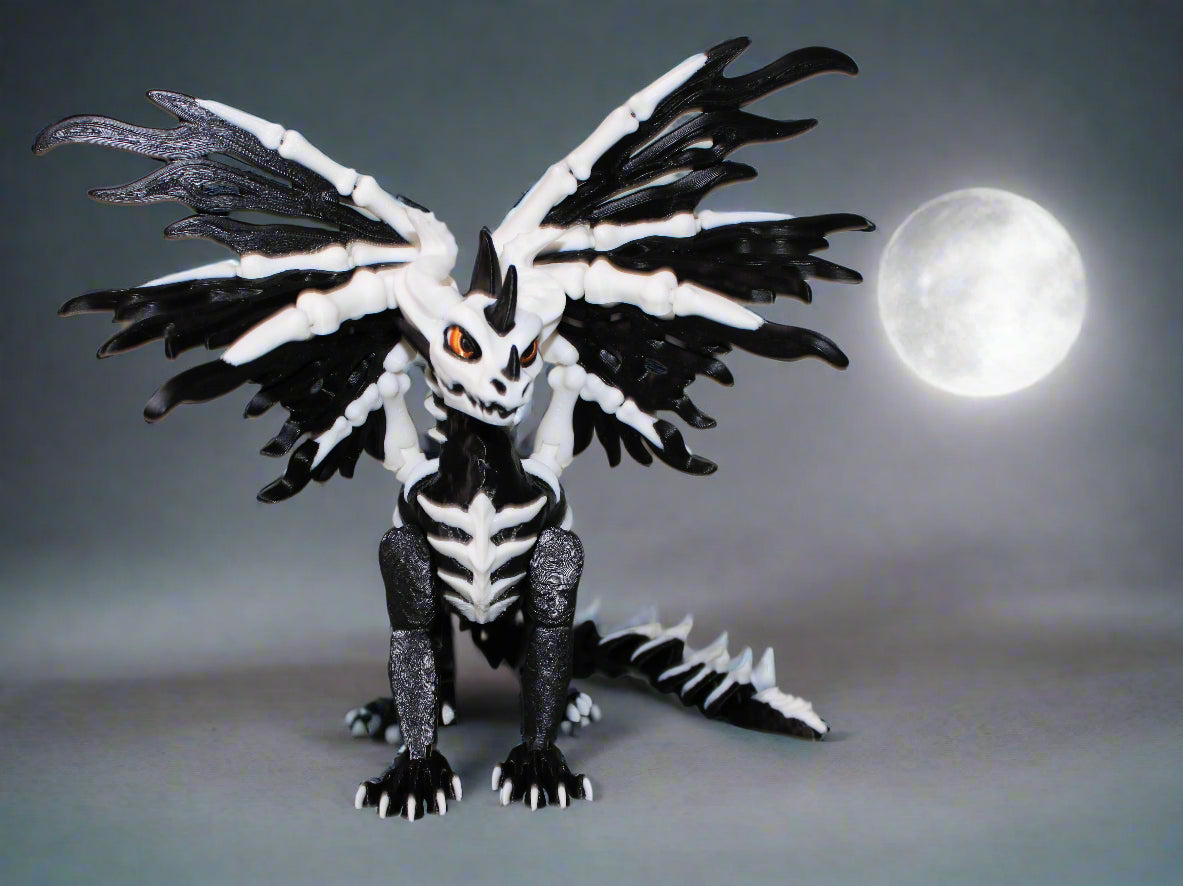 Skelly Dragon 3D Printed Articulated Flexi Figurine - Wonderland 3D Printing