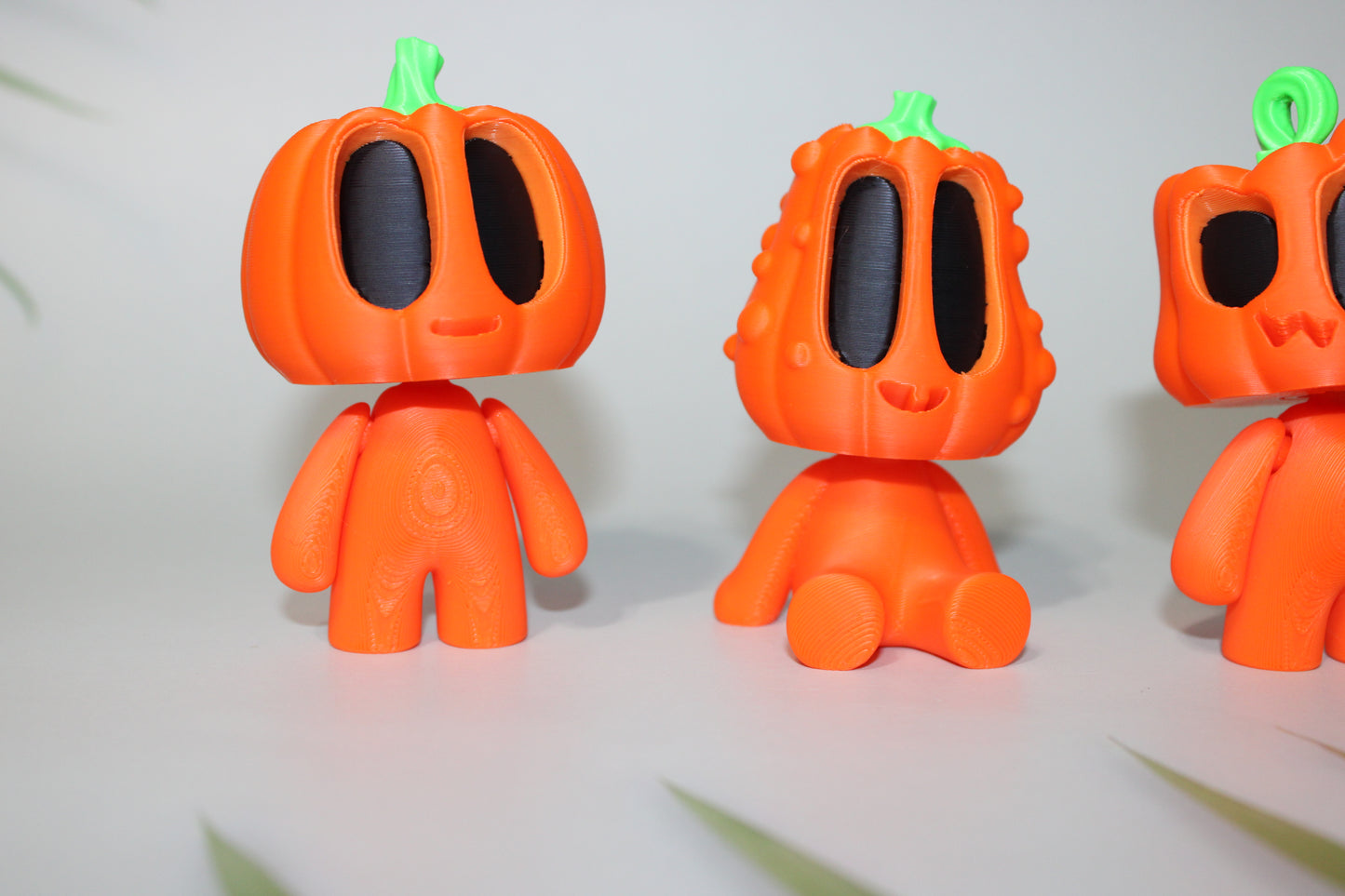 5 Piece Set of Pumpkin Friends-Perfect for Halloween Decor 3.5 inches tall- Mix and Match- Great Gift Idea. - Wonderland 3D Printing