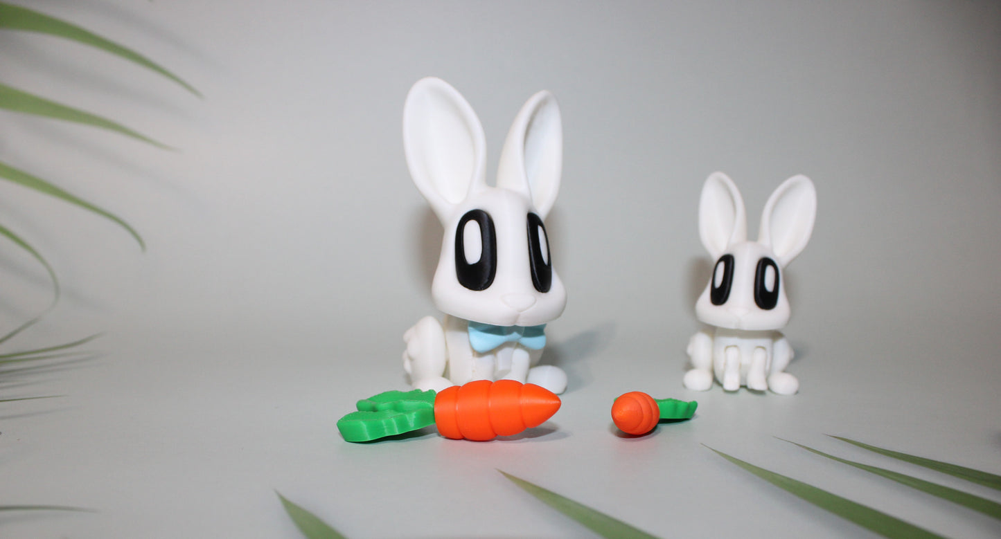 Bunnies 3.5 or 2.5 inches tall - Full Color 3D Printed Toy - Wonderland 3D Printing