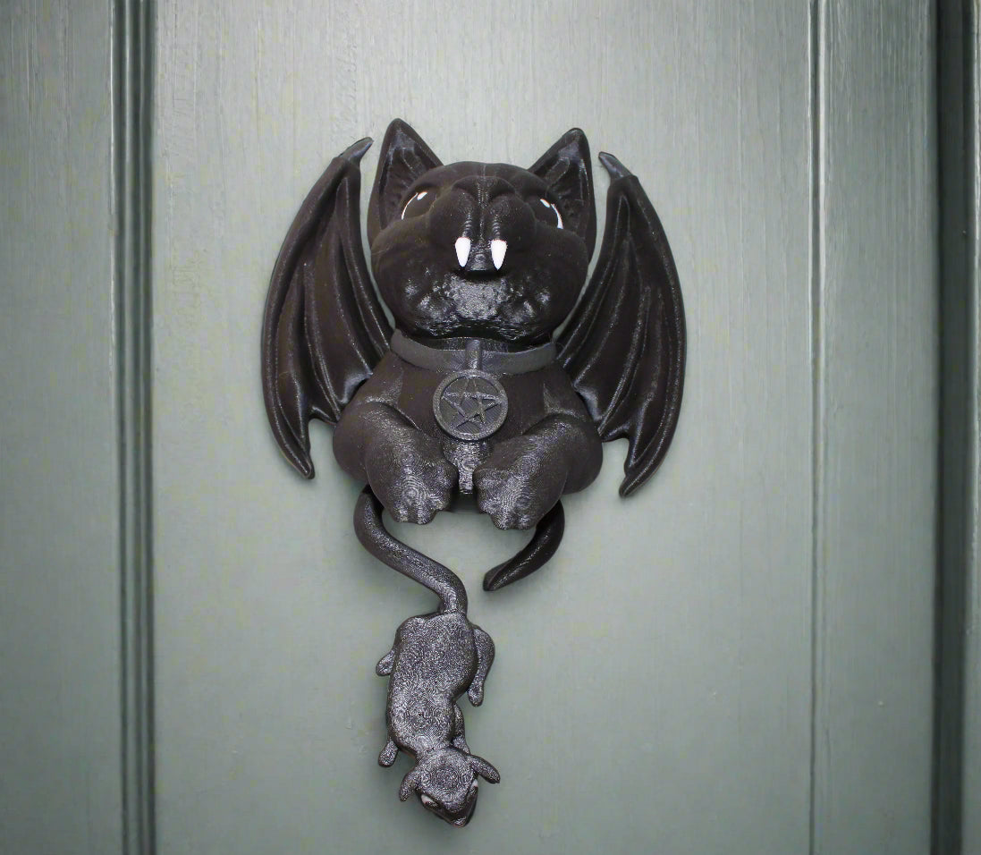 Cat Bat Rat door Knocker-Full Color 3D Printed Articulated Door Knocker - Wonderland 3D Printing