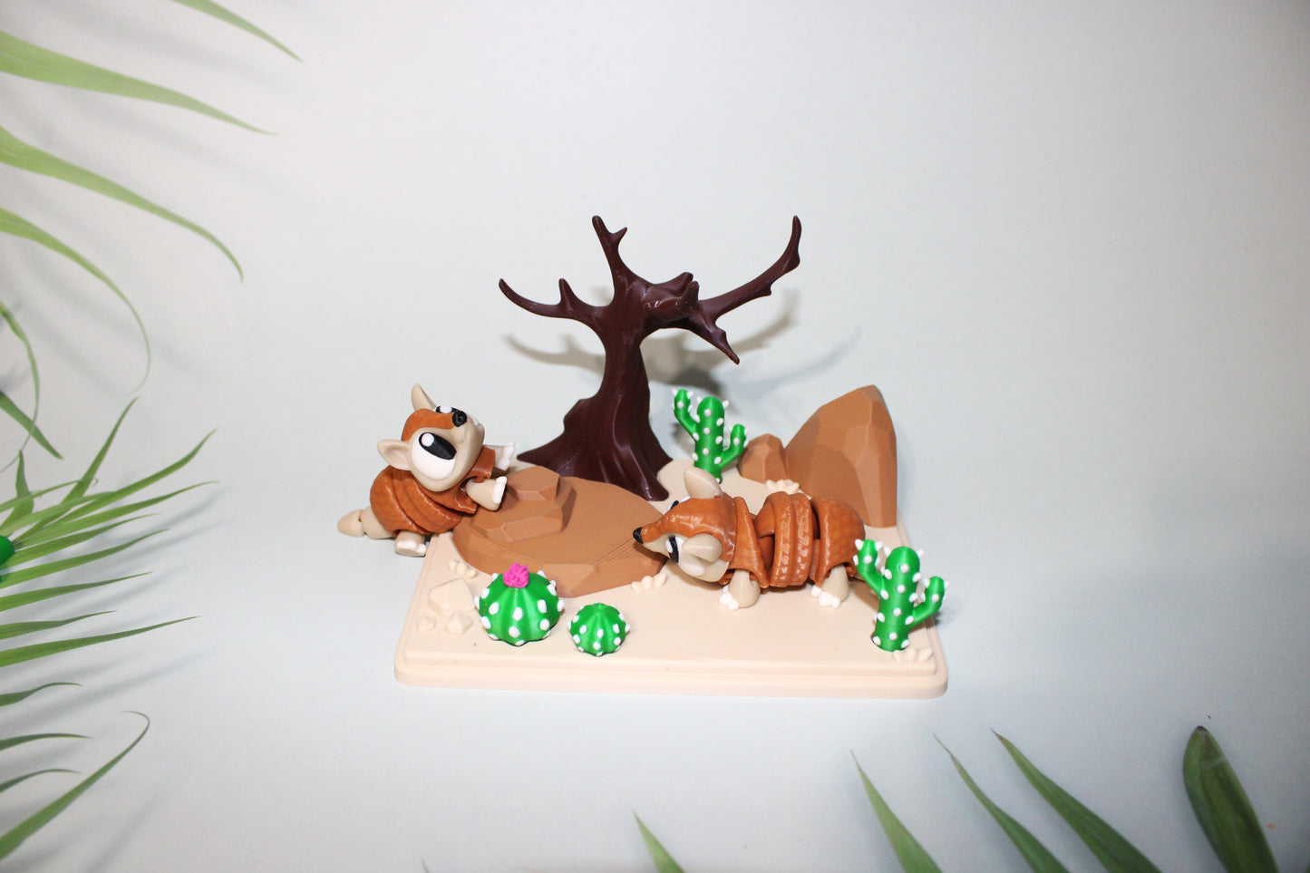Flexi Armadillo and Mini Desert Design Showcase-3D Printed Flexi Fidget- Comes with 2 Armadillos - Wonderland 3D Printing