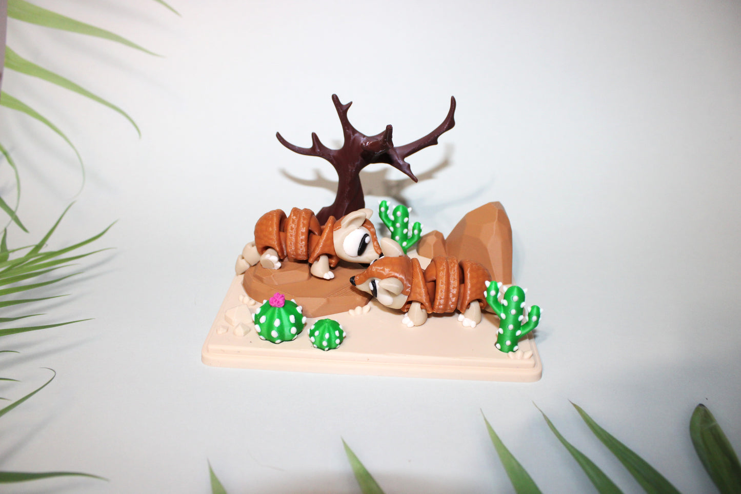 Flexi Armadillo and Mini Desert Design Showcase-3D Printed Flexi Fidget- Comes with 2 Armadillos - Wonderland 3D Printing