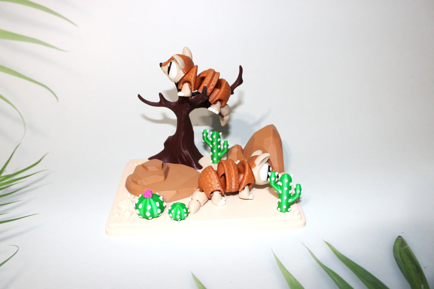 Flexi Armadillo and Mini Desert Design Showcase-3D Printed Flexi Fidget- Comes with 2 Armadillos - Wonderland 3D Printing