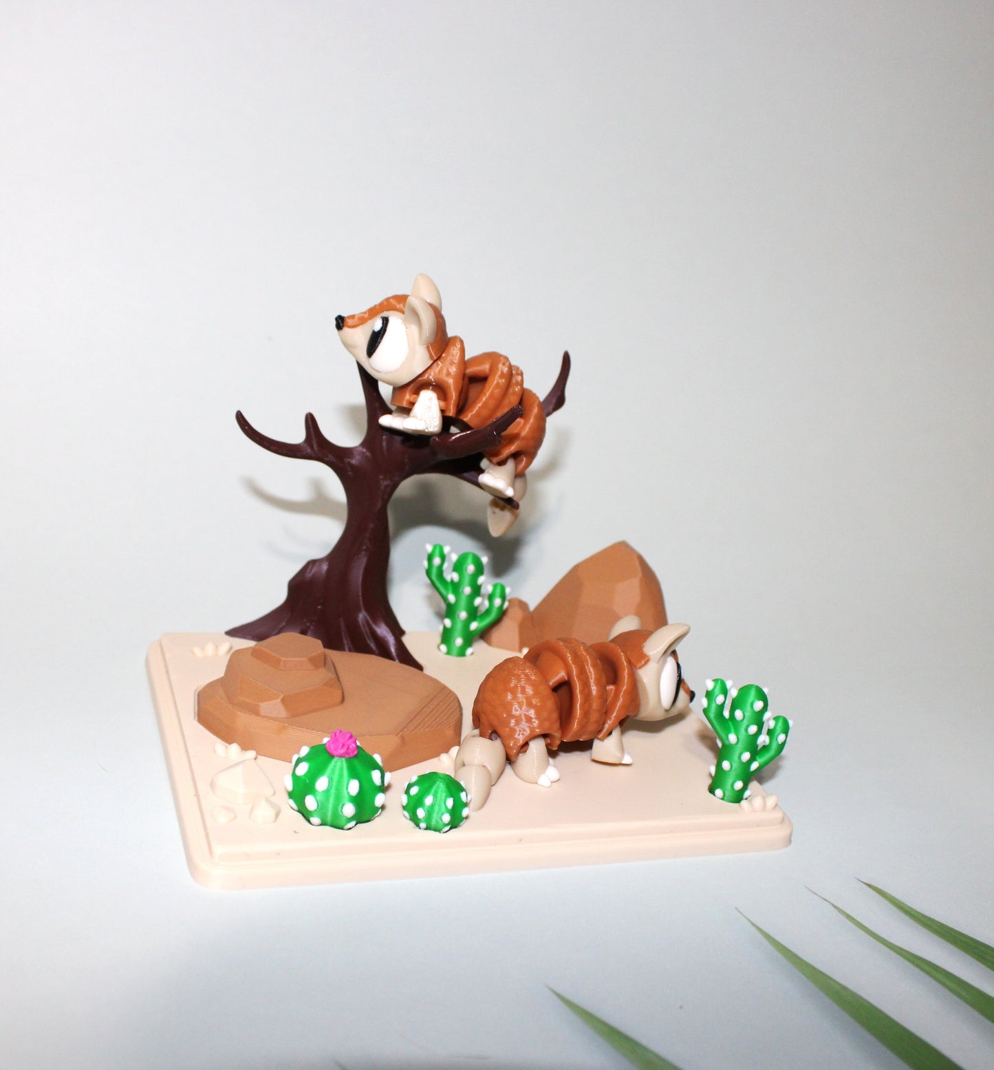 Flexi Armadillo and Mini Desert Design Showcase-3D Printed Flexi Fidget- Comes with 2 Armadillos - Wonderland 3D Printing