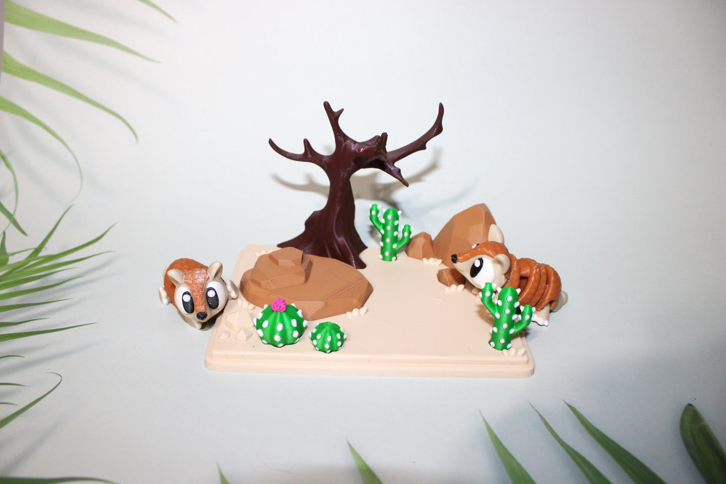Flexi Armadillo and Mini Desert Design Showcase-3D Printed Flexi Fidget- Comes with 2 Armadillos - Wonderland 3D Printing