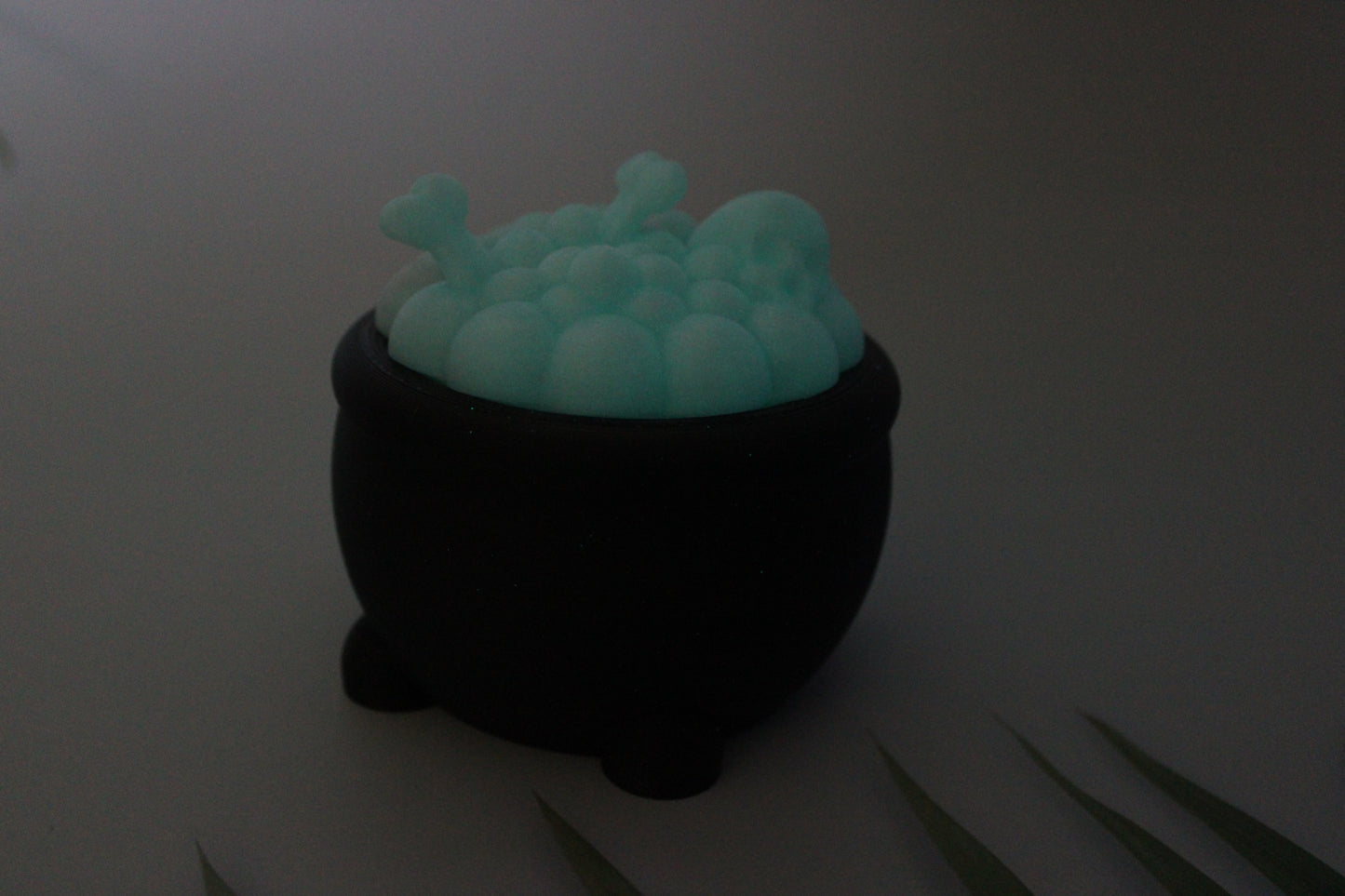 Glow in the Dark Cauldron Container-3d Printed Figurine- Great Halloween Decor-3.5 inches Tall - Wonderland 3D Printing