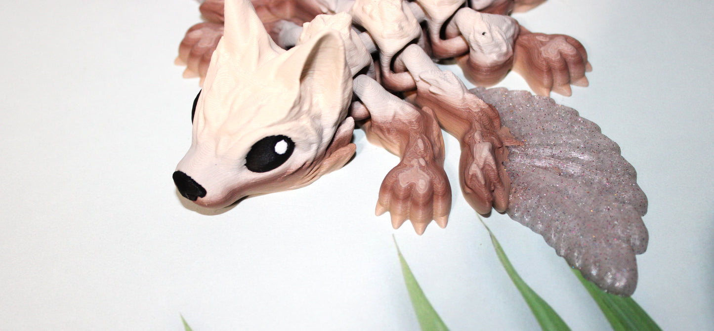 Tiny Crystal Wolf or Tiny Crystal Winged Wolf 3D Printed Articulated Figurine - Wonderland 3D Printing