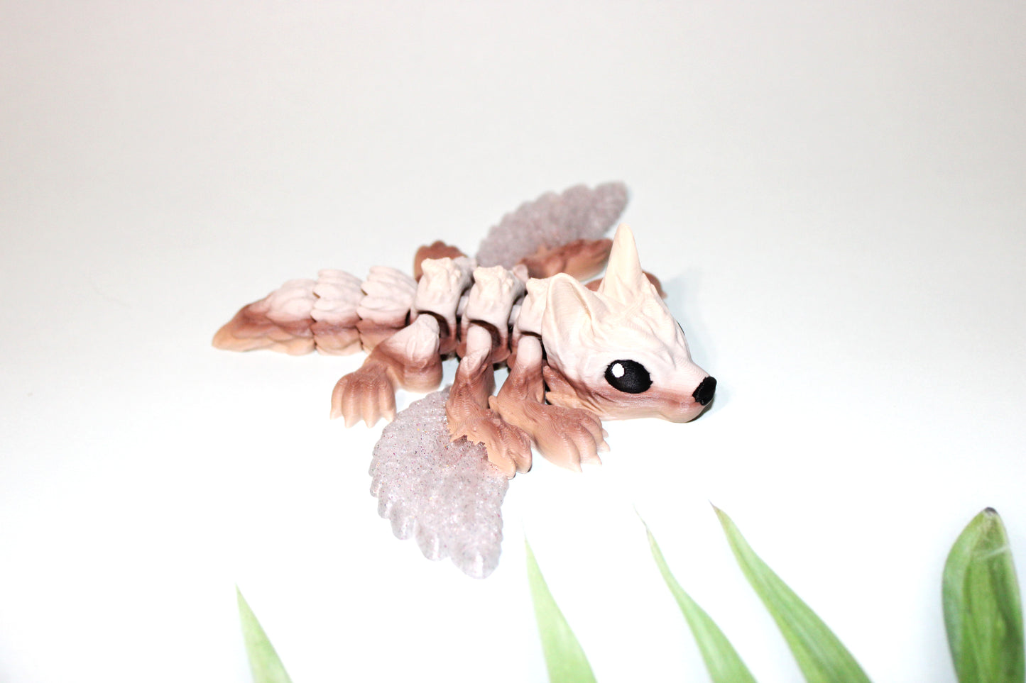 Tiny Crystal Wolf or Tiny Crystal Winged Wolf 3D Printed Articulated Figurine - Wonderland 3D Printing