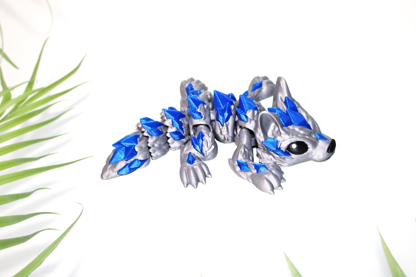 Tiny Crystal Wolf or Tiny Crystal Winged Wolf 3D Printed Articulated Figurine - Wonderland 3D Printing