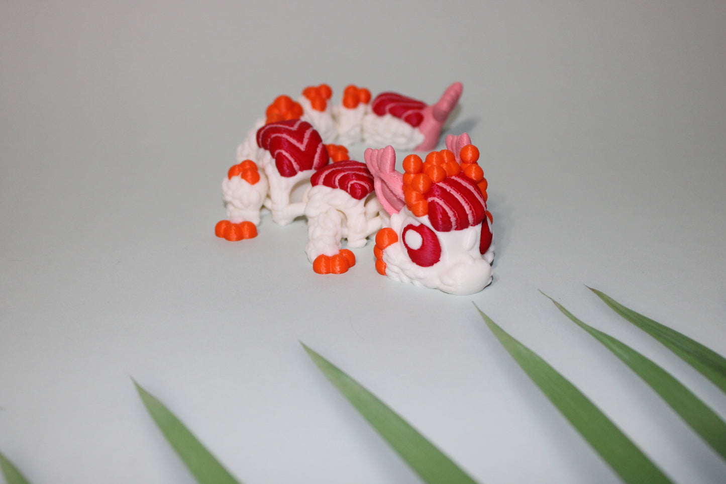 Sushi Dragon - Includes a tray, chopsticks, and wasabi with bowl- 3D printed - Wonderland 3D Printing