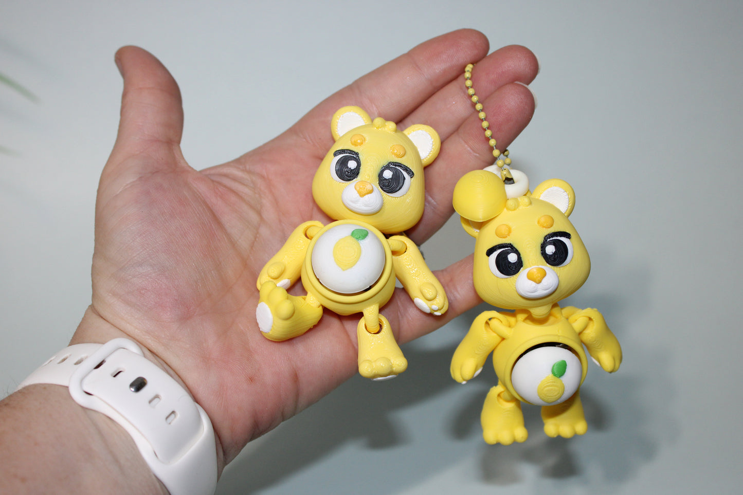 Fruit Bear Clickers- Keychain Options 3D Printed Articulated Flexi Fidget - Wonderland 3D Printing
