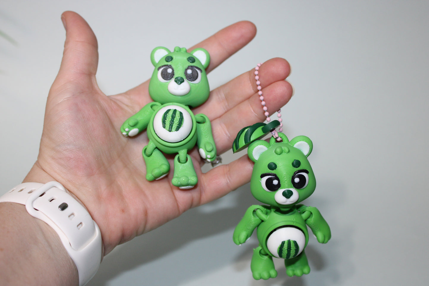 Fruit Bear Clickers- Keychain Options 3D Printed Articulated Flexi Fidget - Wonderland 3D Printing