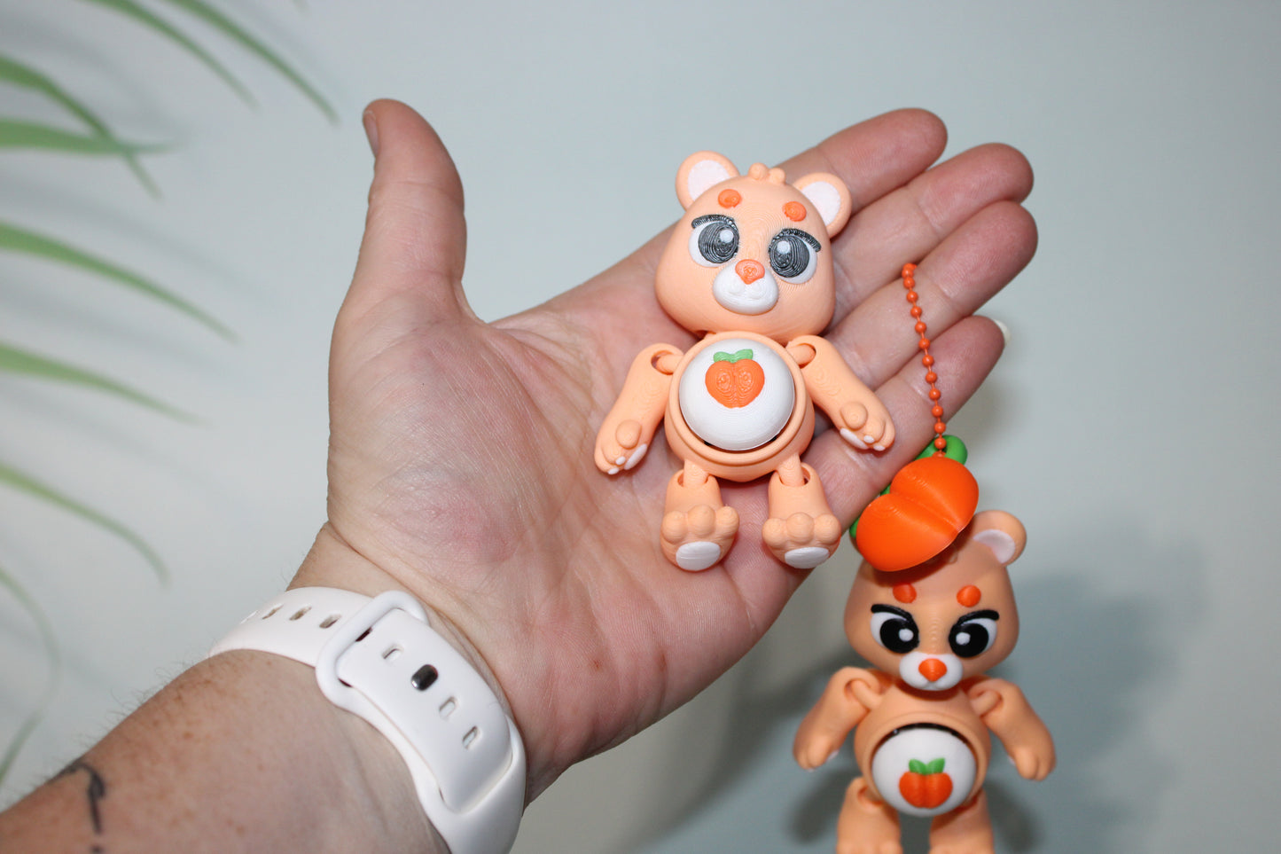 Fruit Bear Clickers- Keychain Options 3D Printed Articulated Flexi Fidget - Wonderland 3D Printing