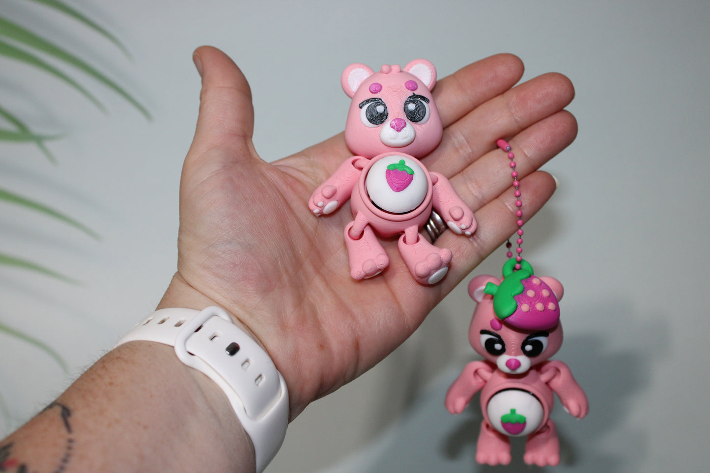 Fruit Bear Clickers- Keychain Options 3D Printed Articulated Flexi Fidget - Wonderland 3D Printing