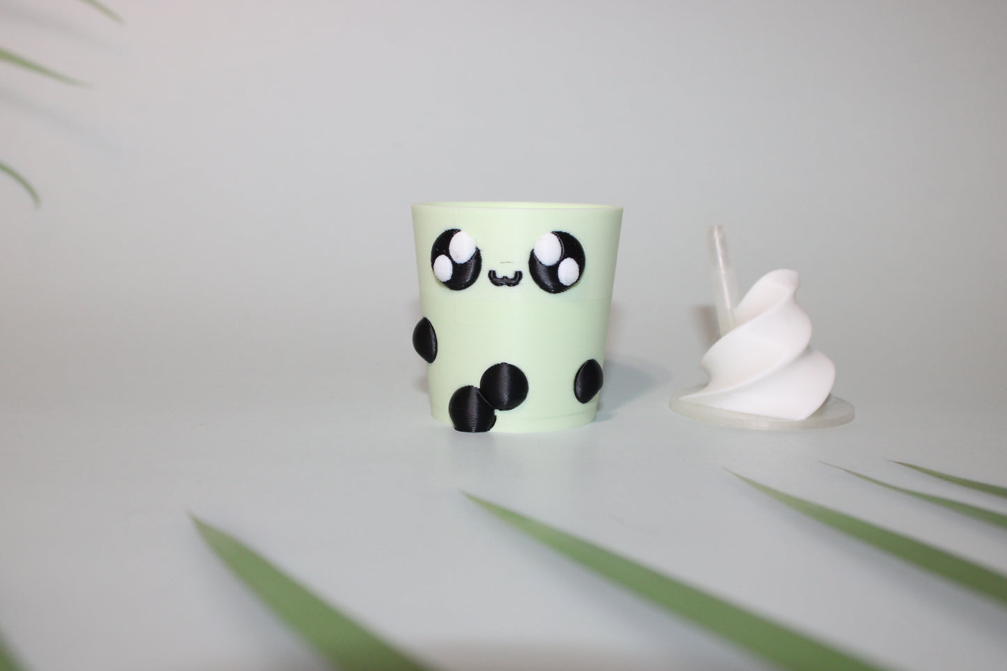 Boba Tea Container with 1 Free random Mini-3d printed 3.75 inches Tall- Free Shipping - Wonderland 3D Printing
