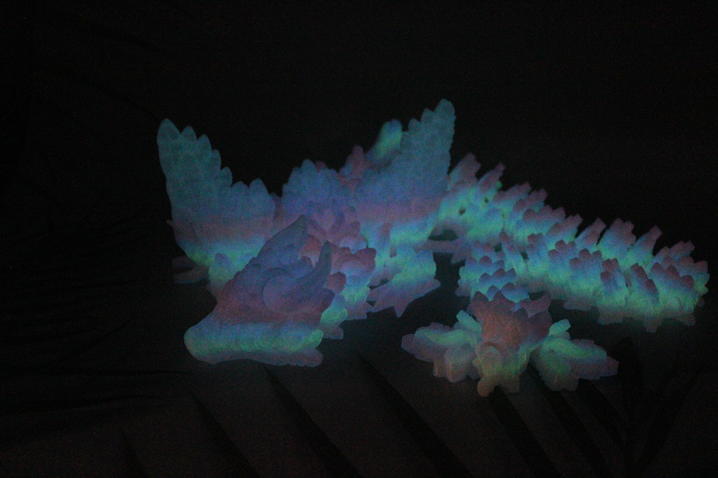 Glow in the Dark Dragons 3D Printed Articulated Figurine - Wonderland 3D Printing