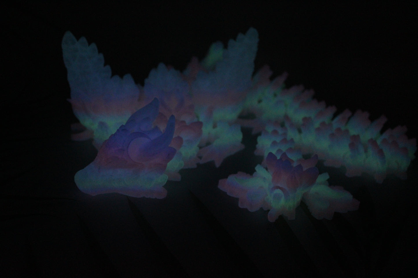 Glow in the Dark Dragons 3D Printed Articulated Figurine - Wonderland 3D Printing