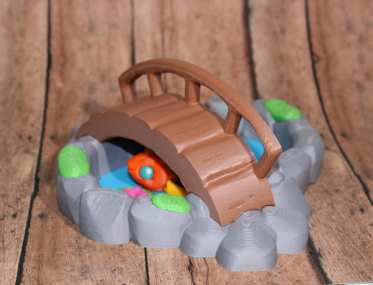 Koi Pond with Fish Articulated Flexi Fidget Full Color 3D Printed Toy - Wonderland 3D Printing