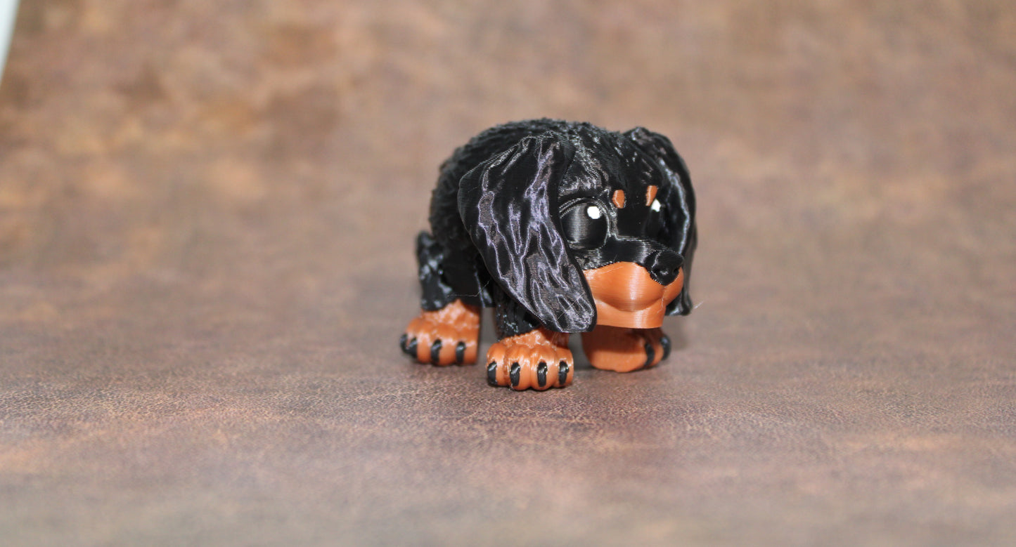 Stuffed Dachshund -1.5 inches tall-3D Printed Articulated Flexi Fidget Figurine - Wonderland 3D Printing
