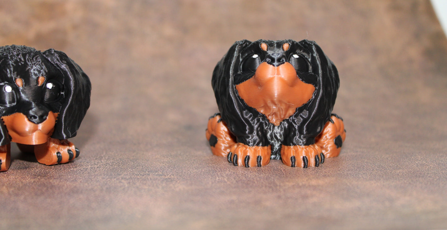 Stuffed Dachshund -1.5 inches tall-3D Printed Articulated Flexi Fidget Figurine - Wonderland 3D Printing