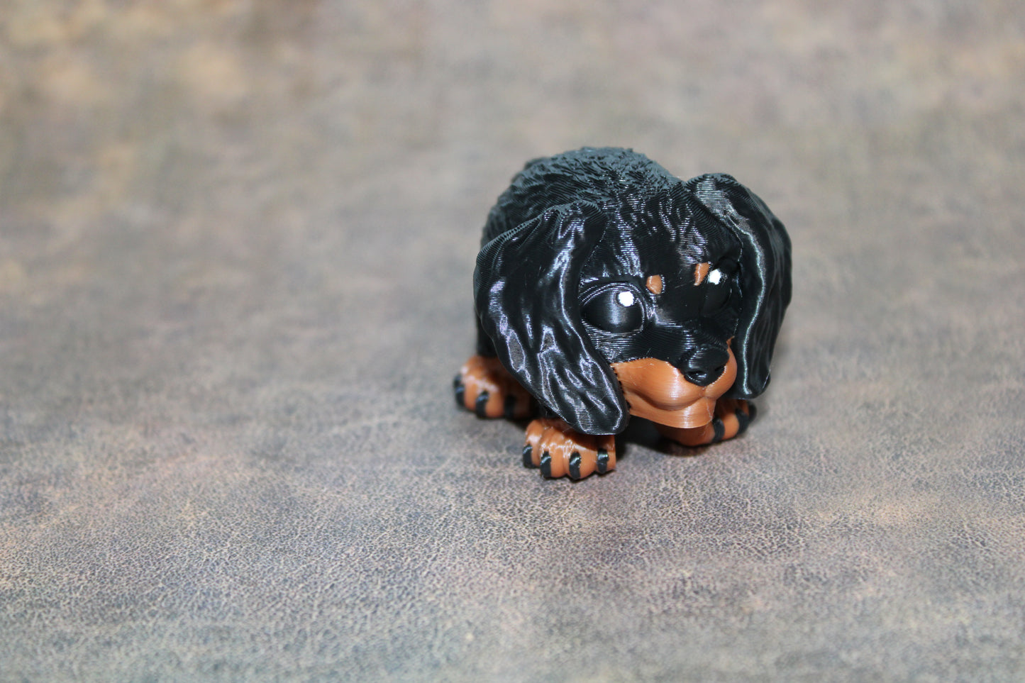 Stuffed Dachshund -1.5 inches tall-3D Printed Articulated Flexi Fidget Figurine - Wonderland 3D Printing