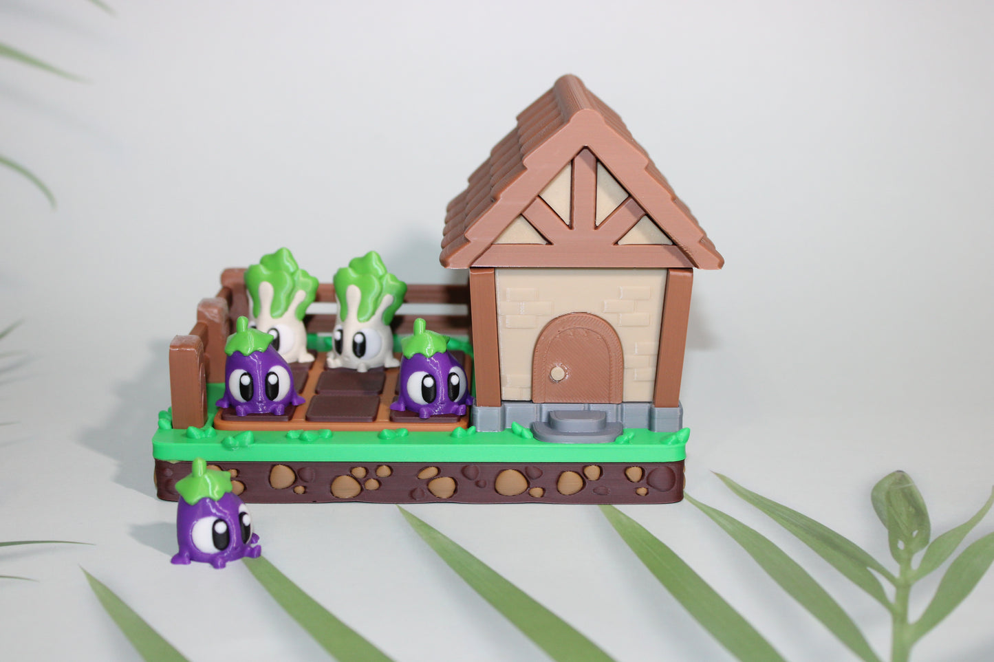 Veggie Garden Tic Tac Toe Design Showcase-3D Printed Flexi Fidget- Comes with 12 Veggie minis - Wonderland 3D Printing