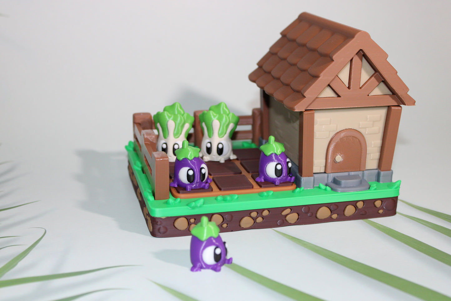 Veggie Garden Tic Tac Toe Design Showcase-3D Printed Flexi Fidget- Comes with 12 Veggie minis - Wonderland 3D Printing