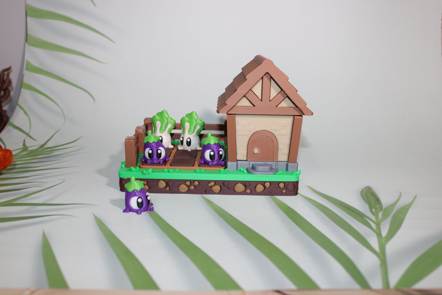 Veggie Garden Tic Tac Toe Design Showcase-3D Printed Flexi Fidget- Comes with 12 Veggie minis - Wonderland 3D Printing