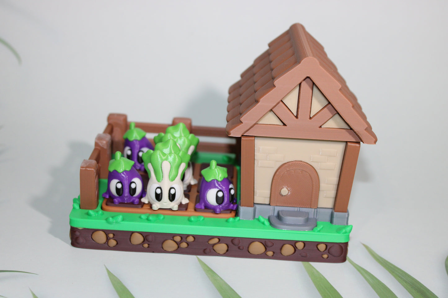 Veggie Garden Tic Tac Toe Design Showcase-3D Printed Flexi Fidget- Comes with 12 Veggie minis - Wonderland 3D Printing