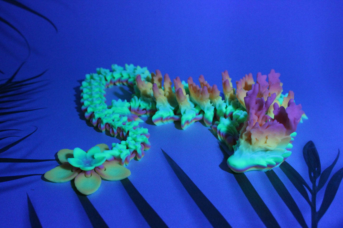Glow in the Dark Dragons 3D Printed Articulated Figurine - Wonderland 3D Printing