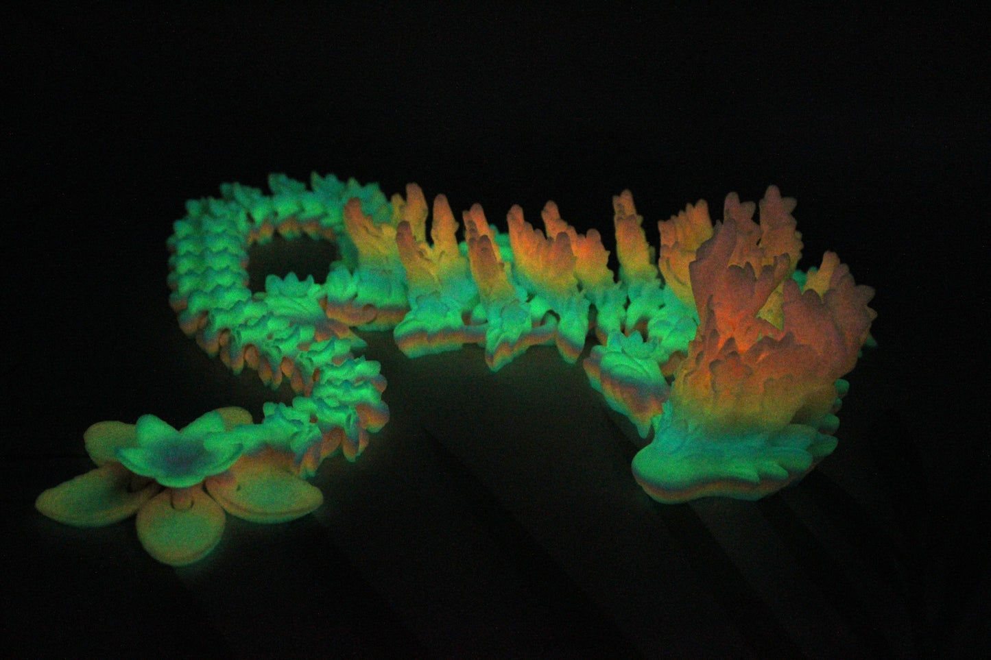 Glow in the Dark Dragons 3D Printed Articulated Figurine - Wonderland 3D Printing
