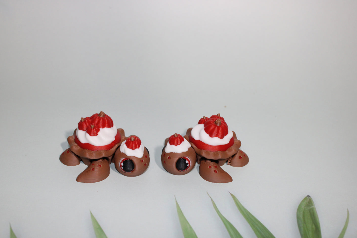 Fall Turtles-Clickie Pie Options Available- Articulated 3d Printed Figurine - Wonderland 3D Printing