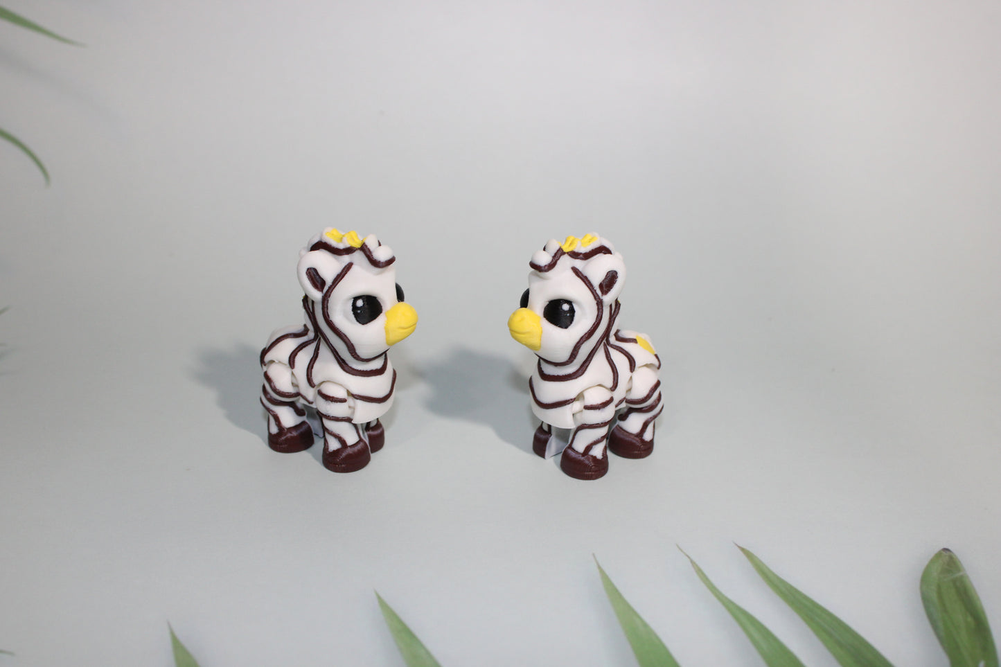 Zebra 2.75 in tall-Rainbow or Cake Options Available 3D Printed Articulated Figurine - Wonderland 3D Printing