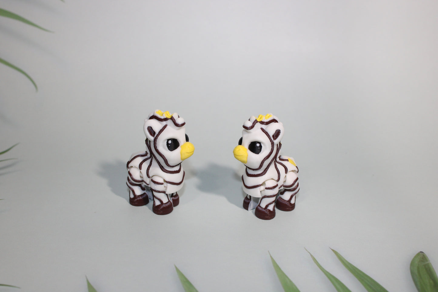 Zebra 2.75 in tall-Rainbow or Cake Options Available 3D Printed Articulated Figurine - Wonderland 3D Printing