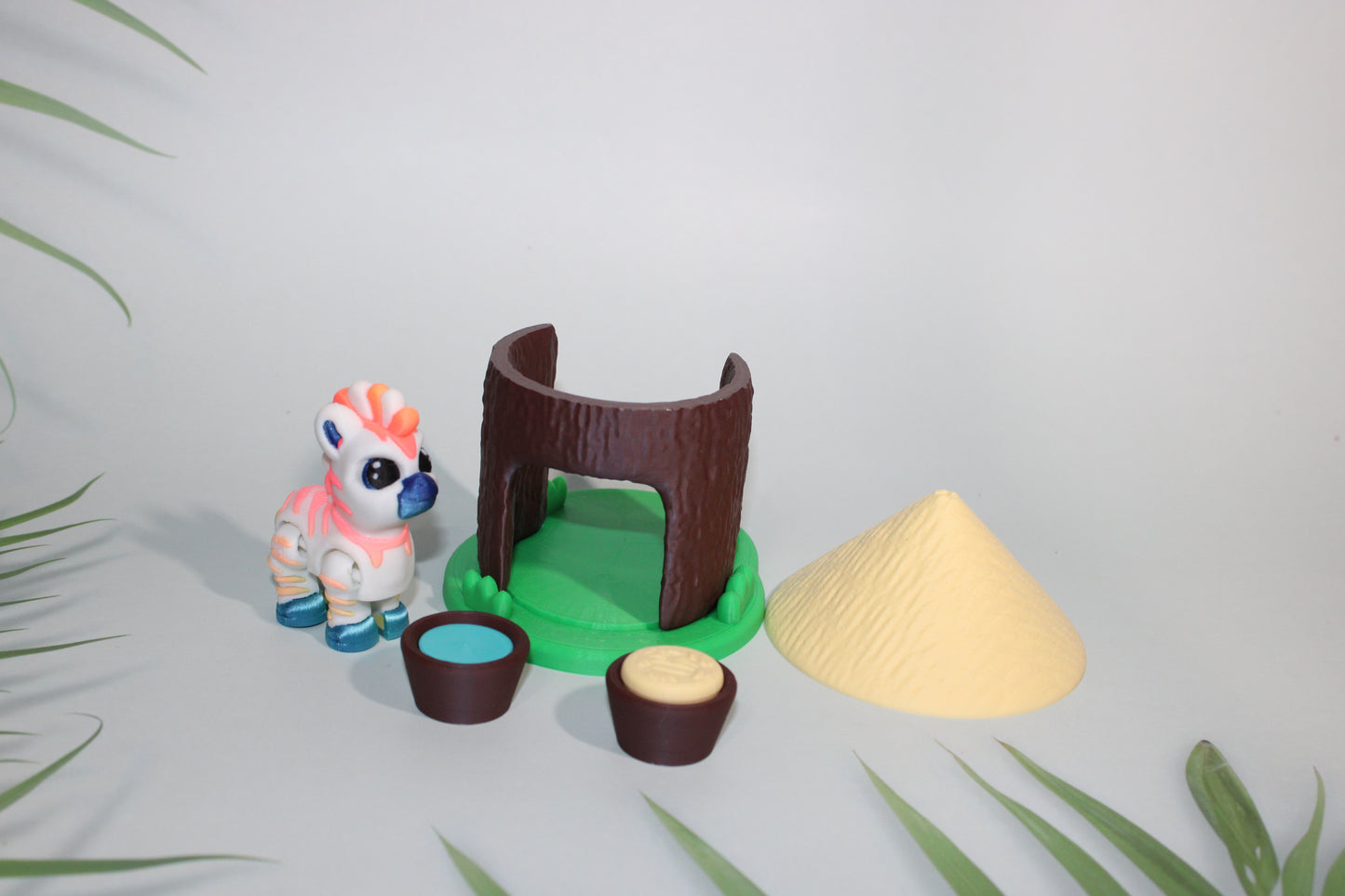 Zebra 2.75 in tall-Rainbow or Cake Options Available 3D Printed Articulated Figurine - Wonderland 3D Printing