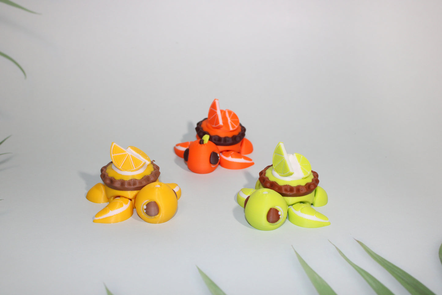 Fall Turtles-Clickie Pie Options Available- Articulated 3d Printed Figurine - Wonderland 3D Printing