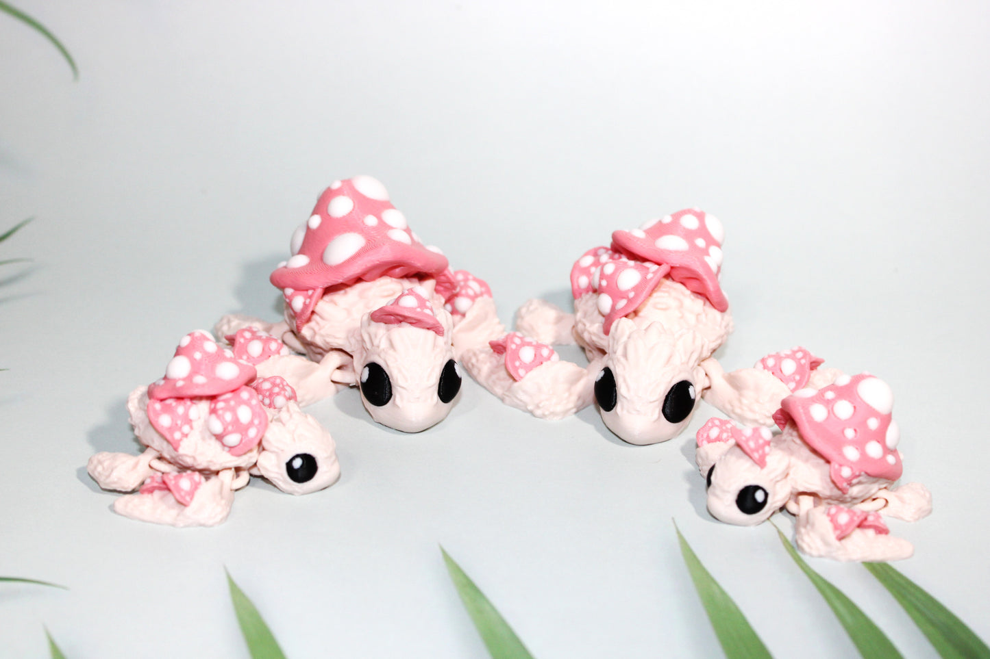 Mushroom turtles 3D Printed Articulated Figurine - Wonderland 3D Printing
