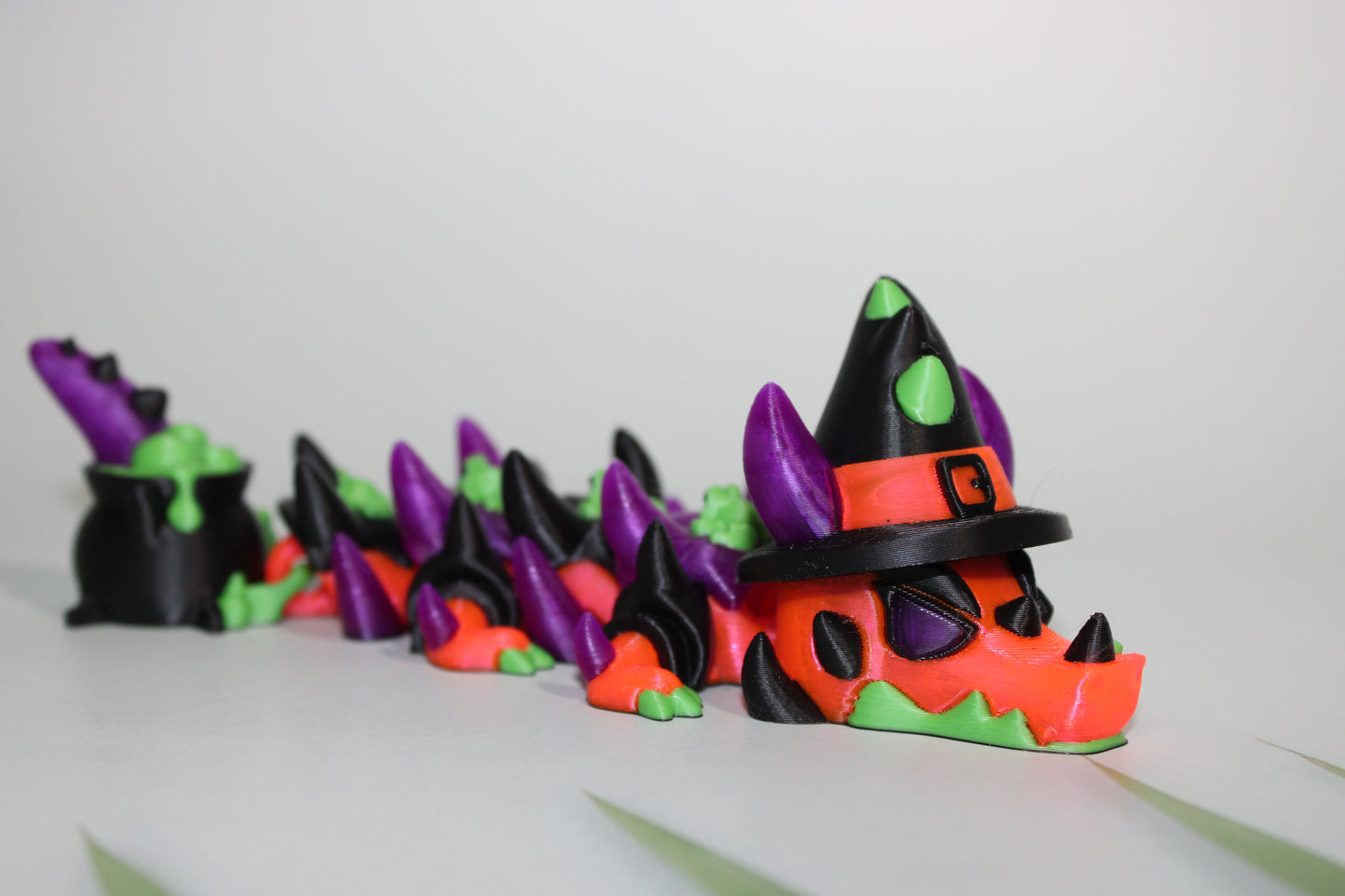 Witch Dragon 17 inches or Mini 6 inches Long-3D Printed Articulated Figurine - Wonderland 3D Printing