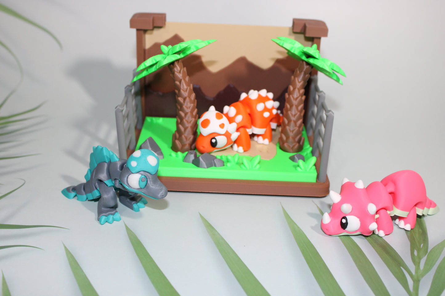 3 Dinos and Mini Jurassic Design Showcase-3D Printed Flexi Fidget - Wonderland 3D Printing