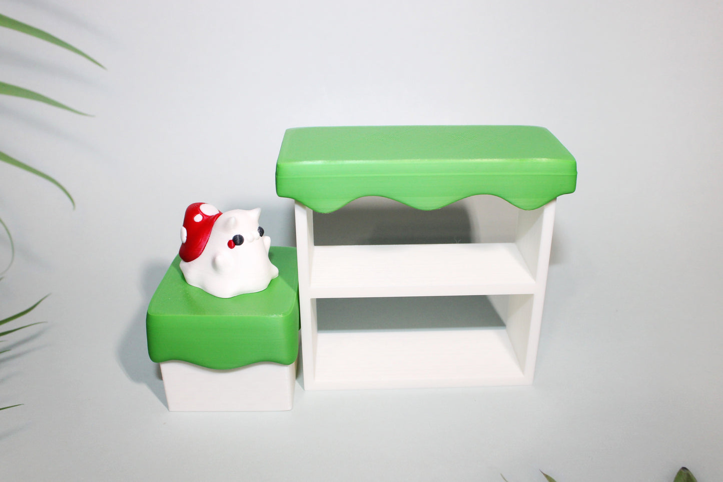 Ghostly Snail with Grass Box Container Options:3D Printed Fidget Toy - Wonderland 3D Printing