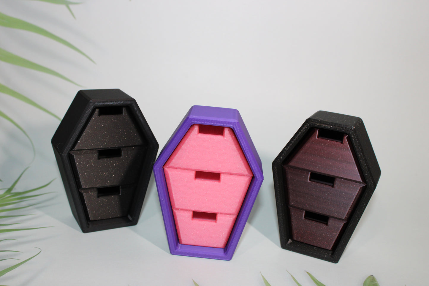 Coffin Caddy:3D Printed Storage Container for Halloween Decor-Comes with 3 randomly chosen minis - Wonderland 3D Printing