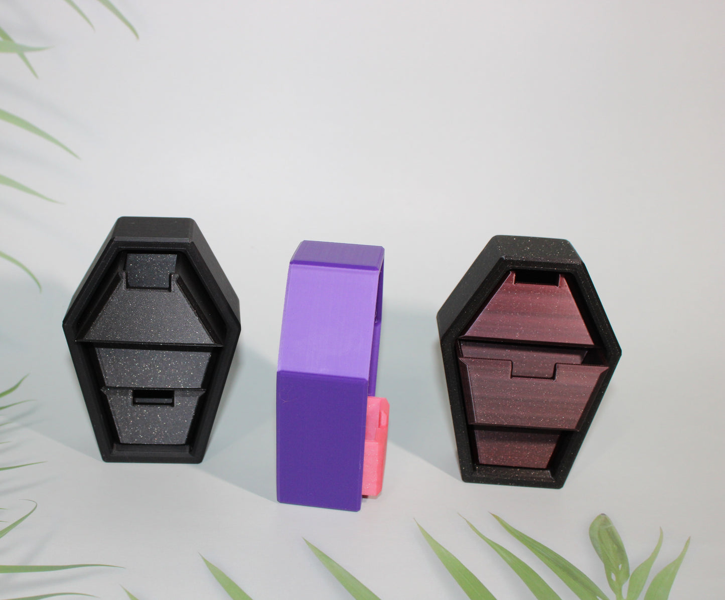 Coffin Caddy:3D Printed Storage Container for Halloween Decor-Comes with 3 randomly chosen minis - Wonderland 3D Printing