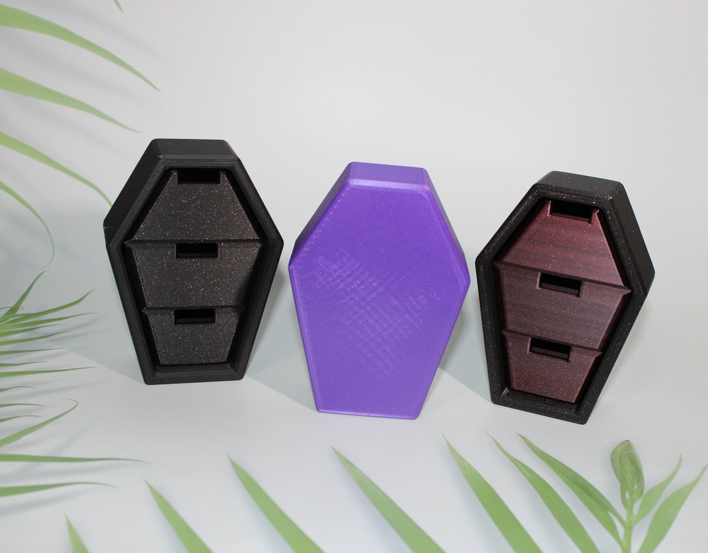 Coffin Caddy:3D Printed Storage Container for Halloween Decor-Comes with 3 randomly chosen minis - Wonderland 3D Printing