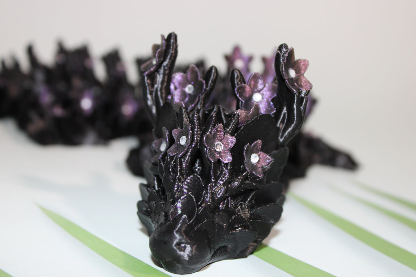 Jeweled Cherry Blossom Dragon 3D Printed Articulated Figurine-Not A Toy - Wonderland 3D Printing