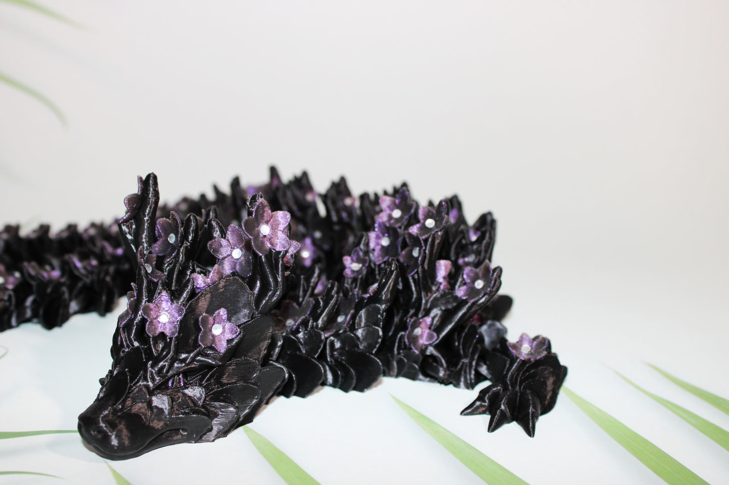 Jeweled Cherry Blossom Dragon 3D Printed Articulated Figurine-Not A Toy - Wonderland 3D Printing