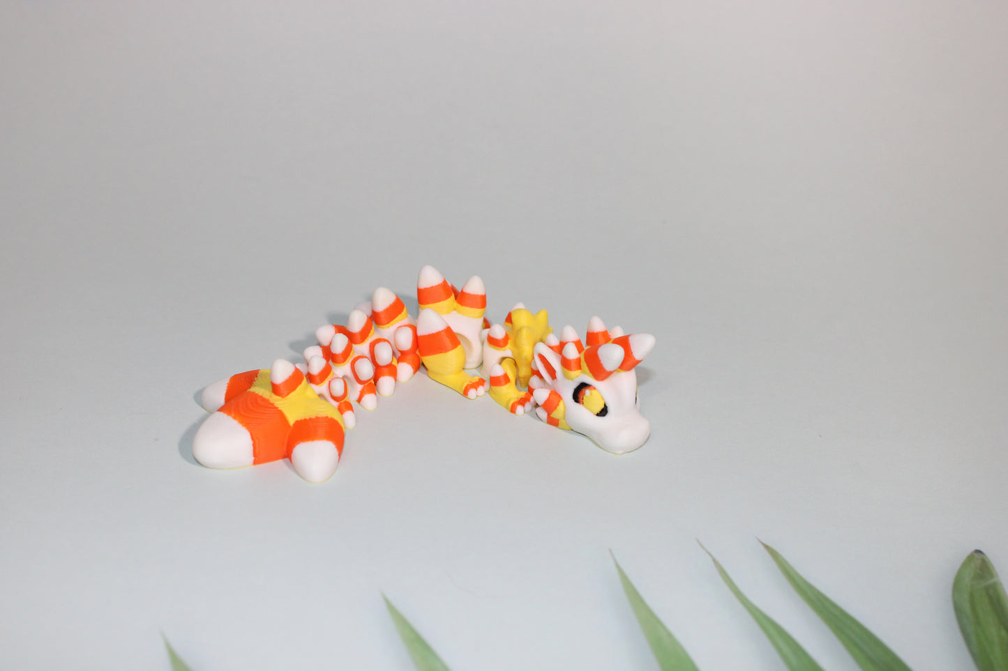 Mini Candy Corn Dragon 6 inches Long-3D Printed Articulated Flexi Figurine - Wonderland 3D Printing